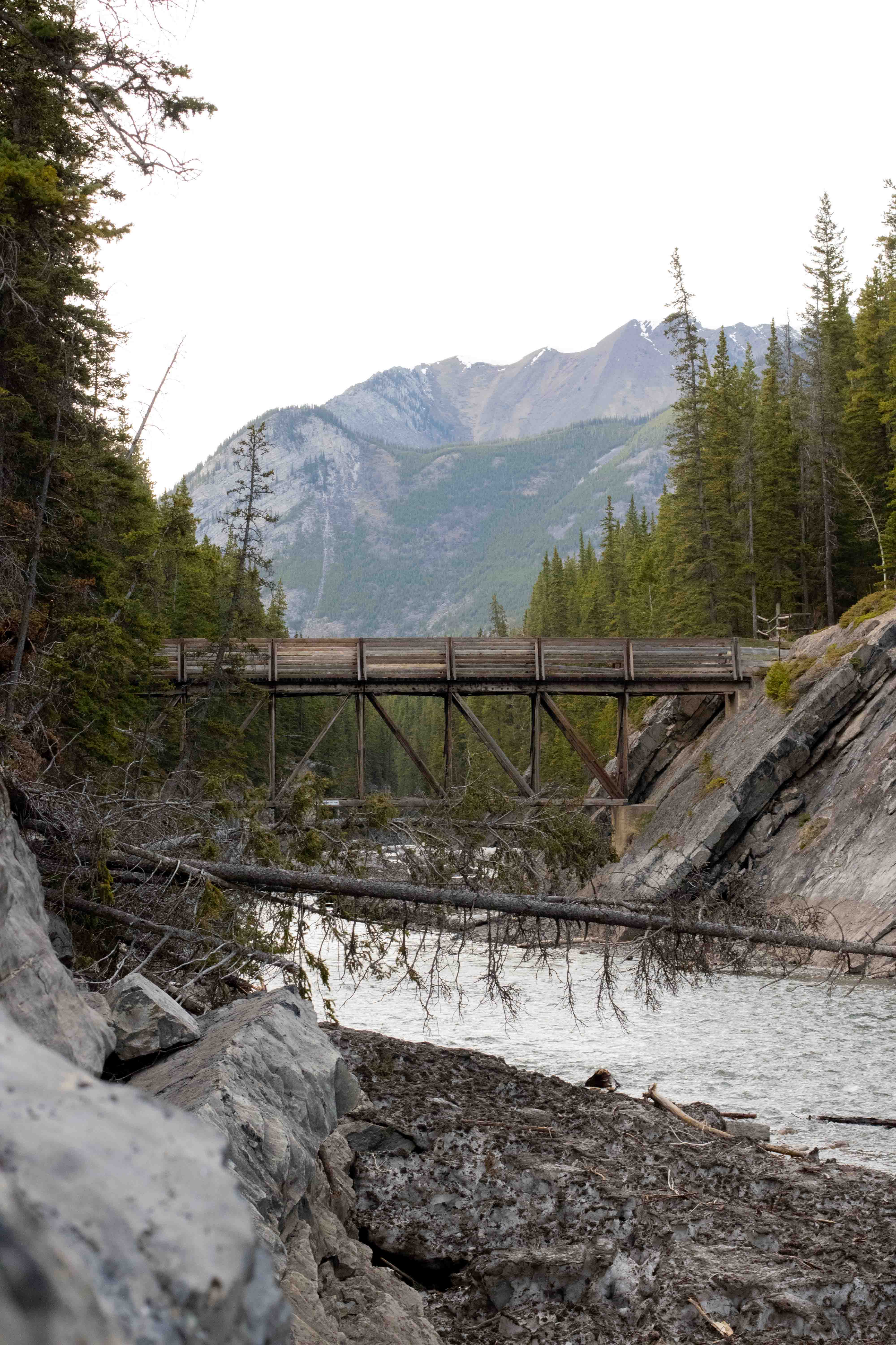 Photo of bridge near lake minnewanka